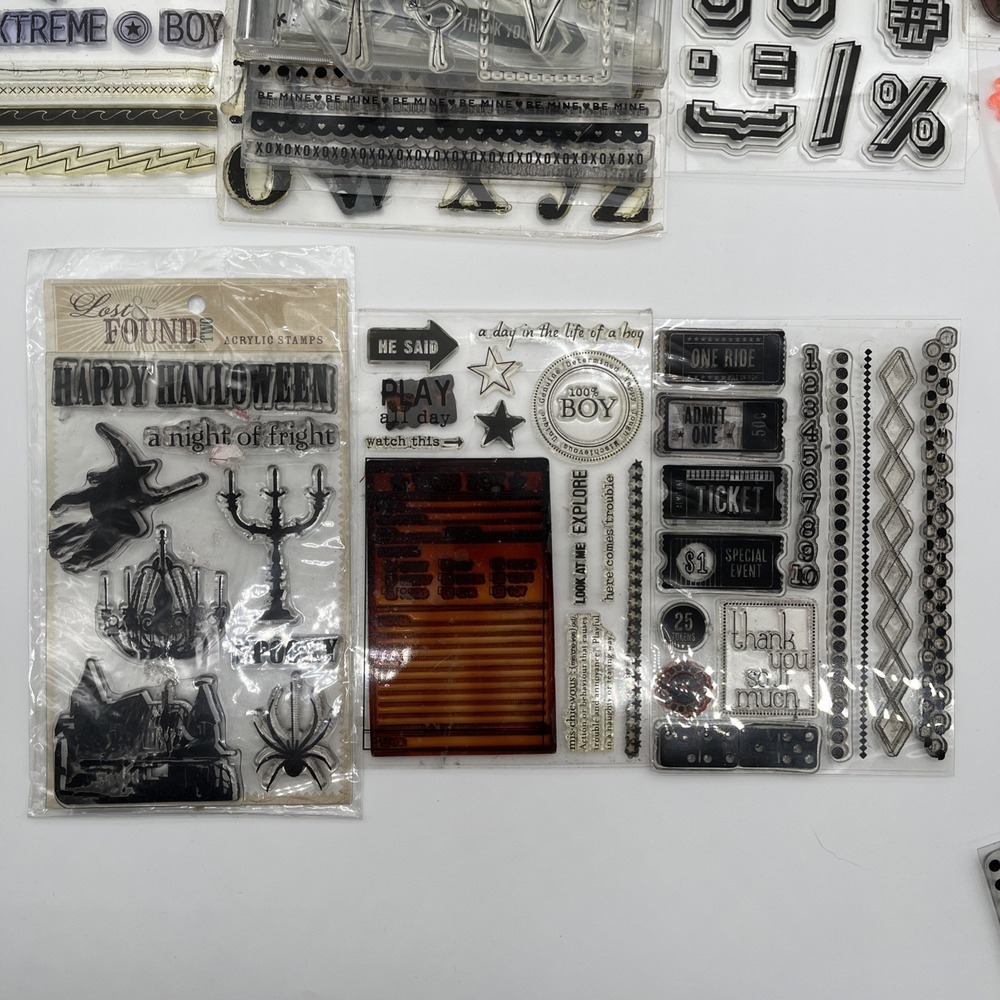 Clear Stamps Huge Mixed Lot Holiday Alphabet Numbers Scrapbooking Set - Picture 9 of 11